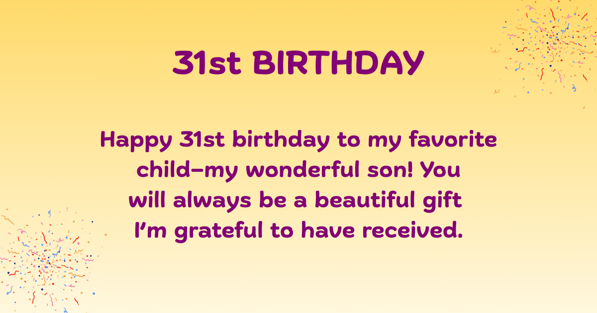 31st Birthday Wishes
