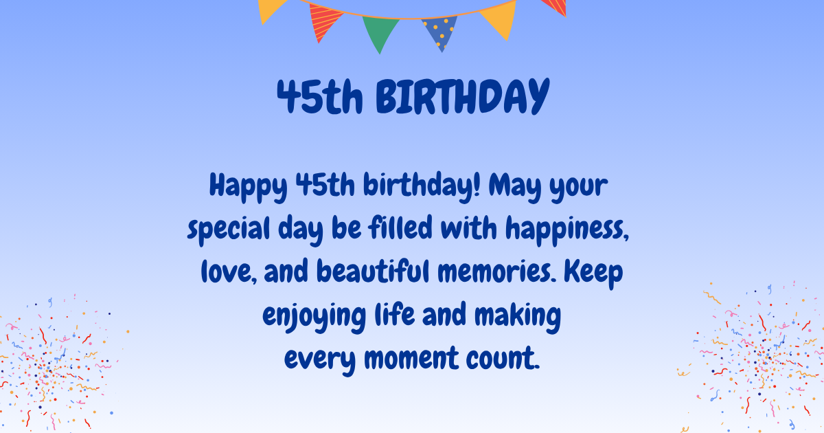 45th Birthday wishes