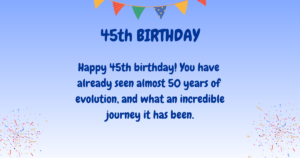 45th Birthday wishes