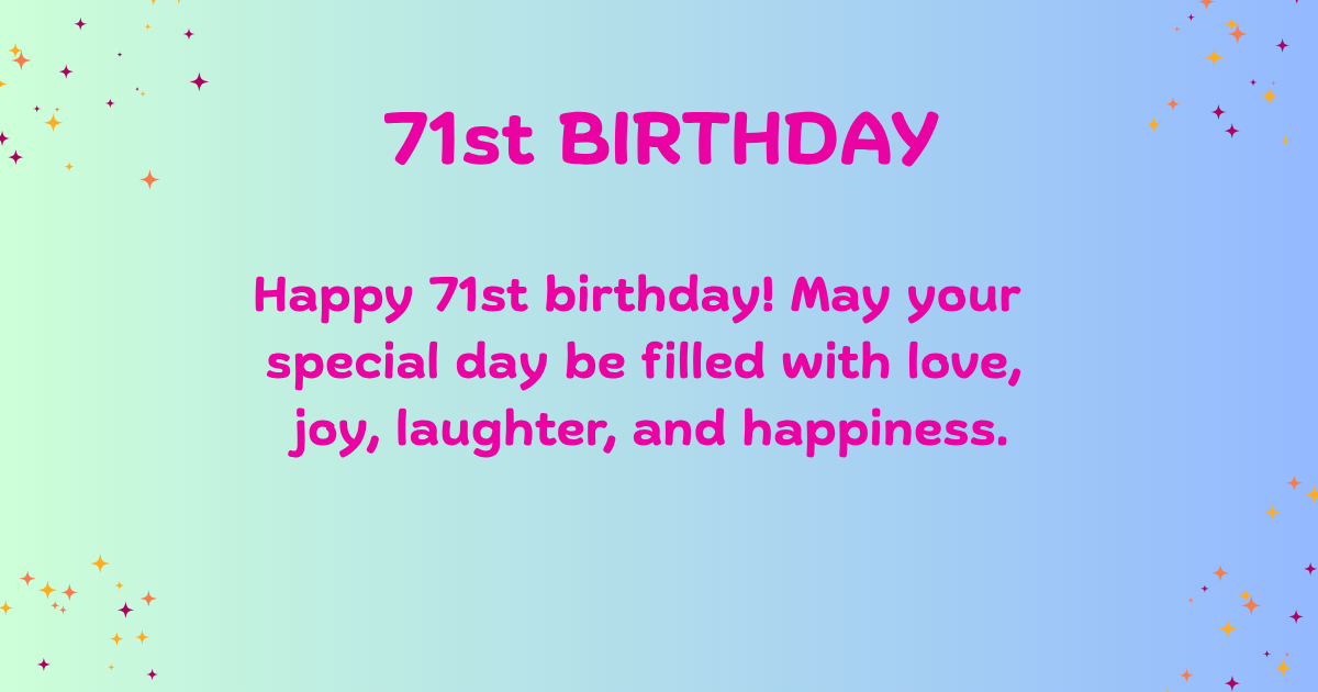 71st birthday Wishes