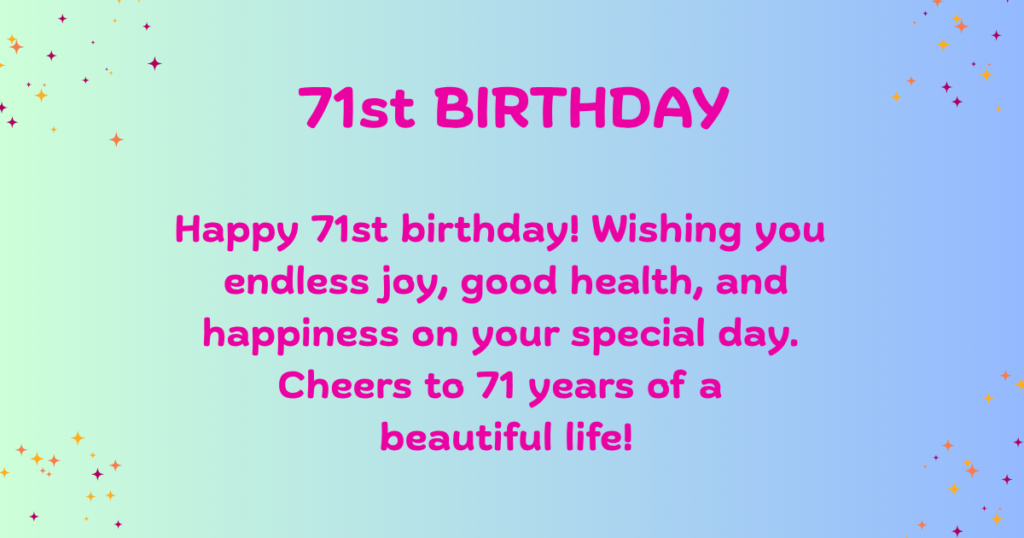 71st birthday Wishes