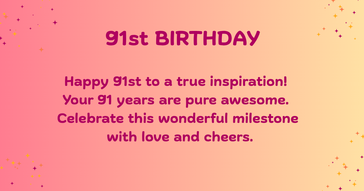 91st birthday Wishes