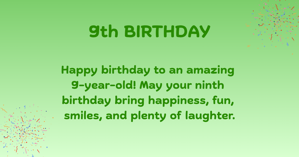 9th Birthday Wishes