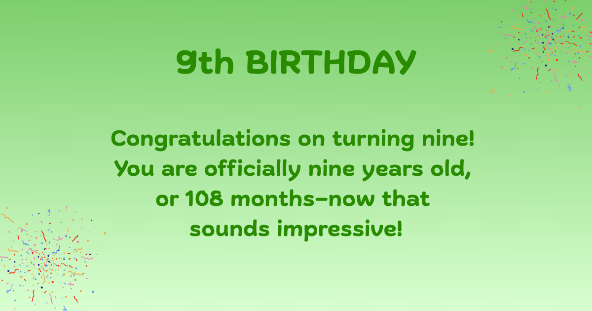 9th Birthday Wishes 