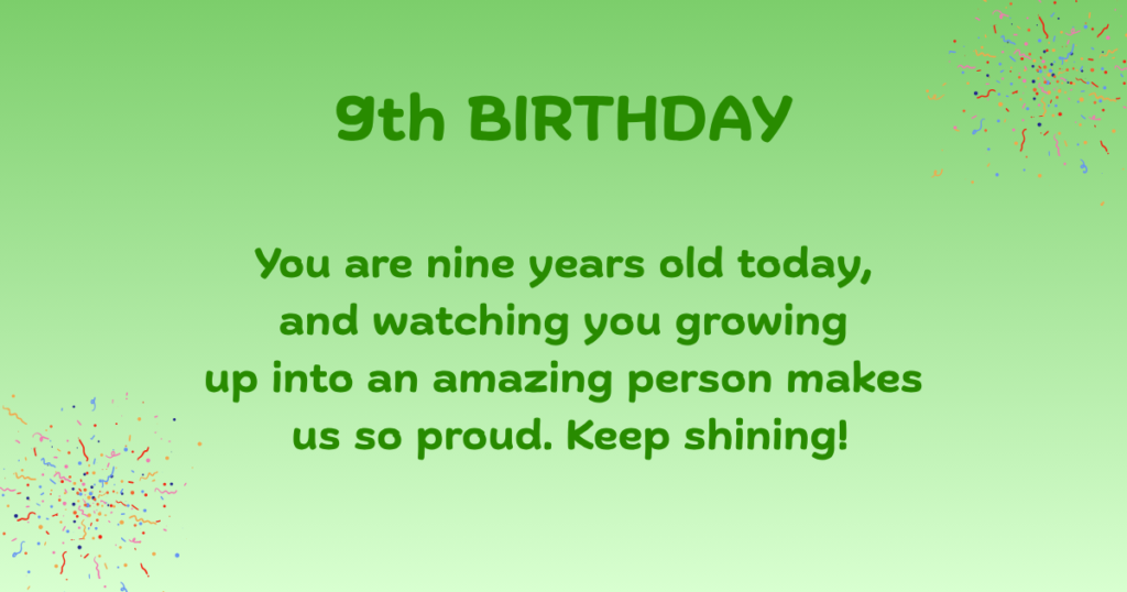 9th Birthday Wishes