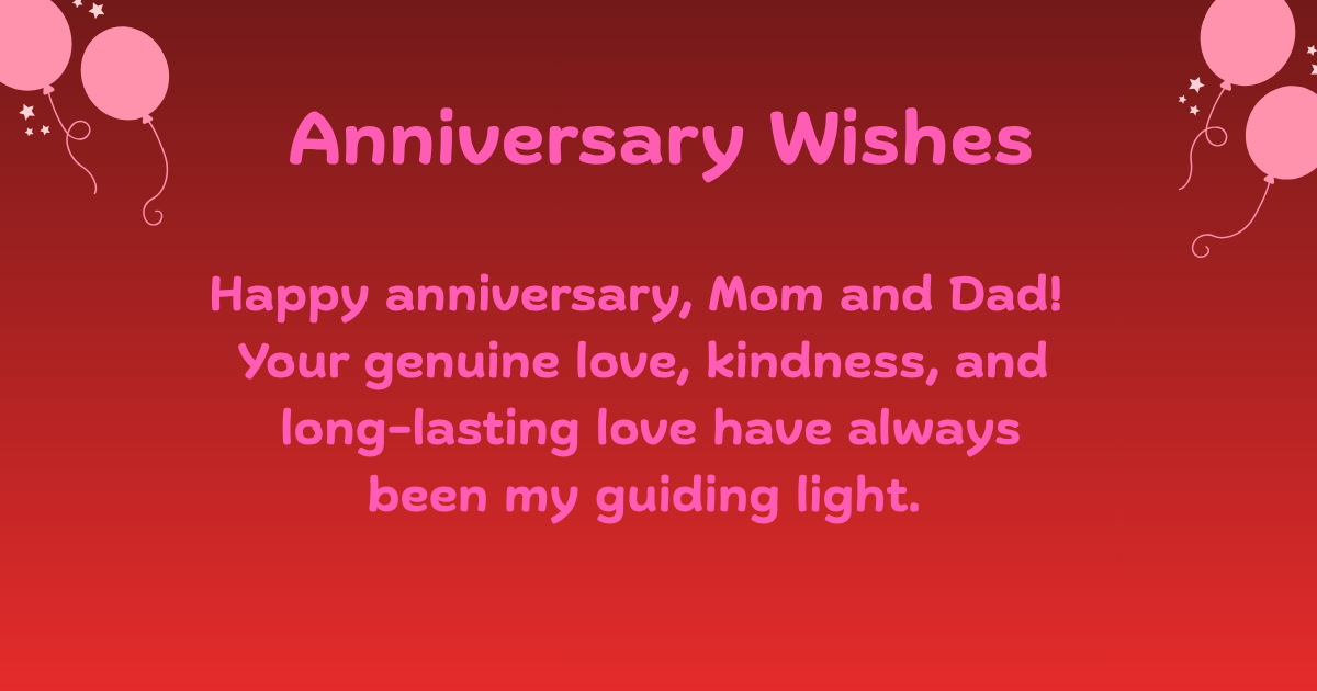 Anniversary Wishes for parents
