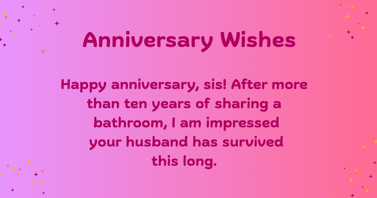 Anniversary Wishes for sister