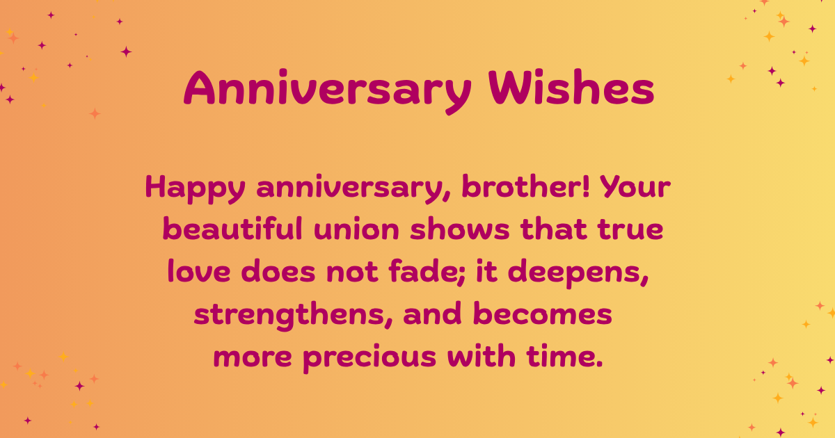 Anniversary Wishes for brother