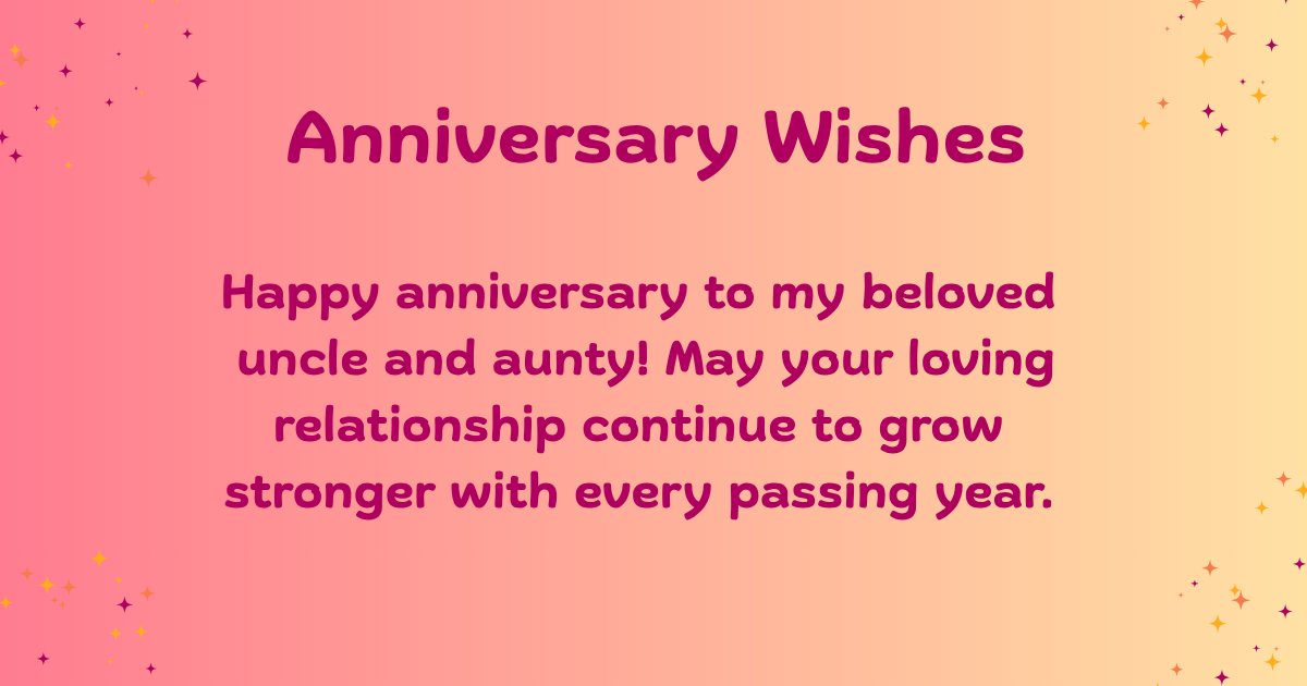 Anniversary Wishes for uncle & aunt