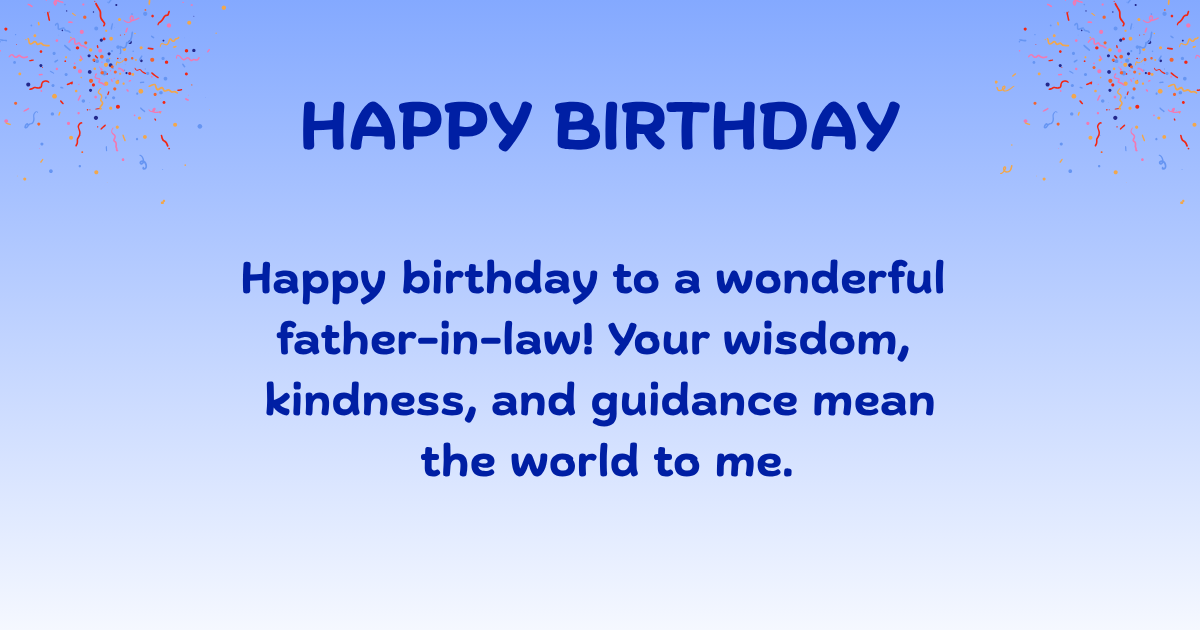 Birthday Wishes for father-in-law