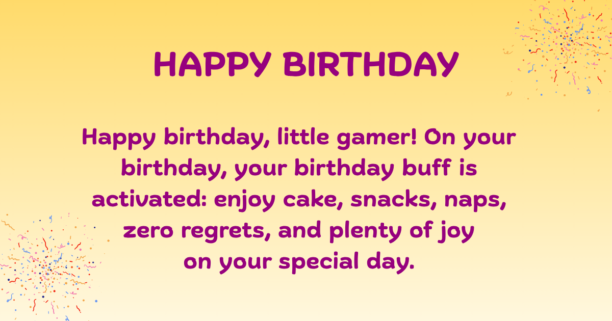 Birthday Wishes for game lover