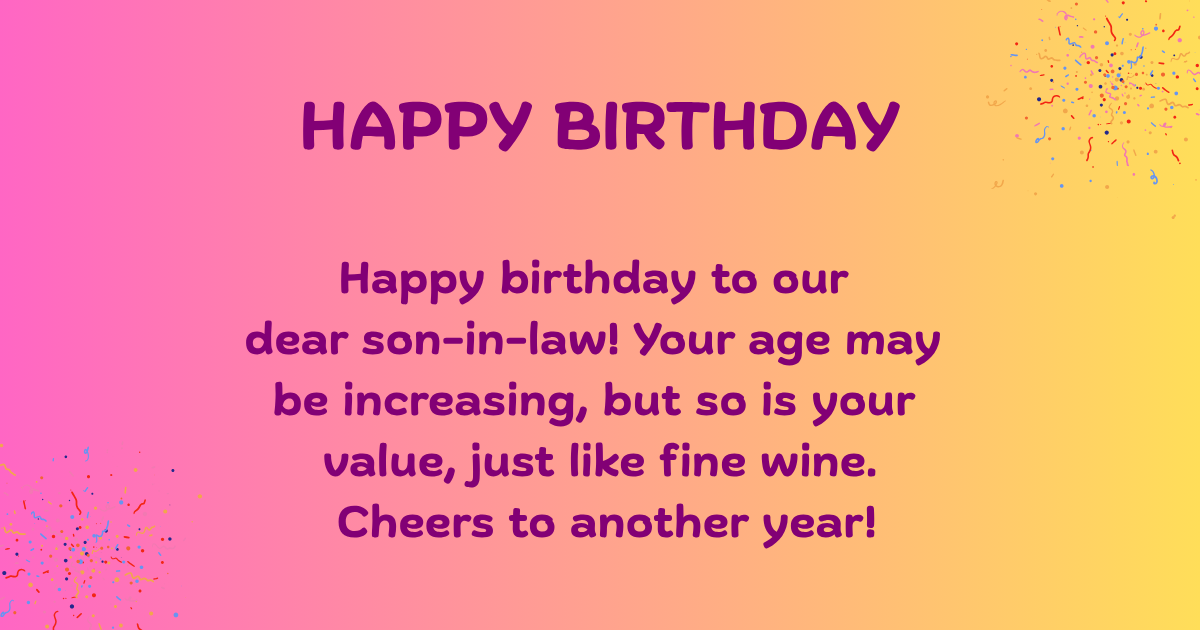 Birthday Wishes for son-in-law