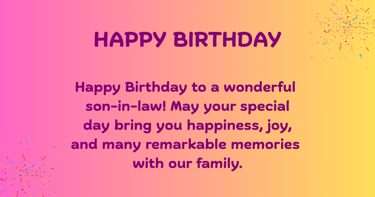 Birthday Wishes for son-in-law