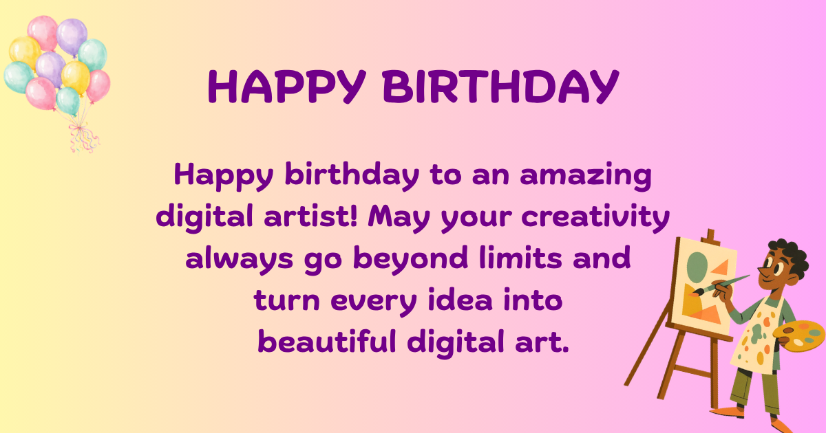 Birthday wishes for artist