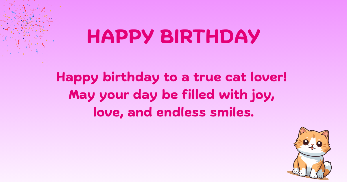 Birthday wishes for cat lovers