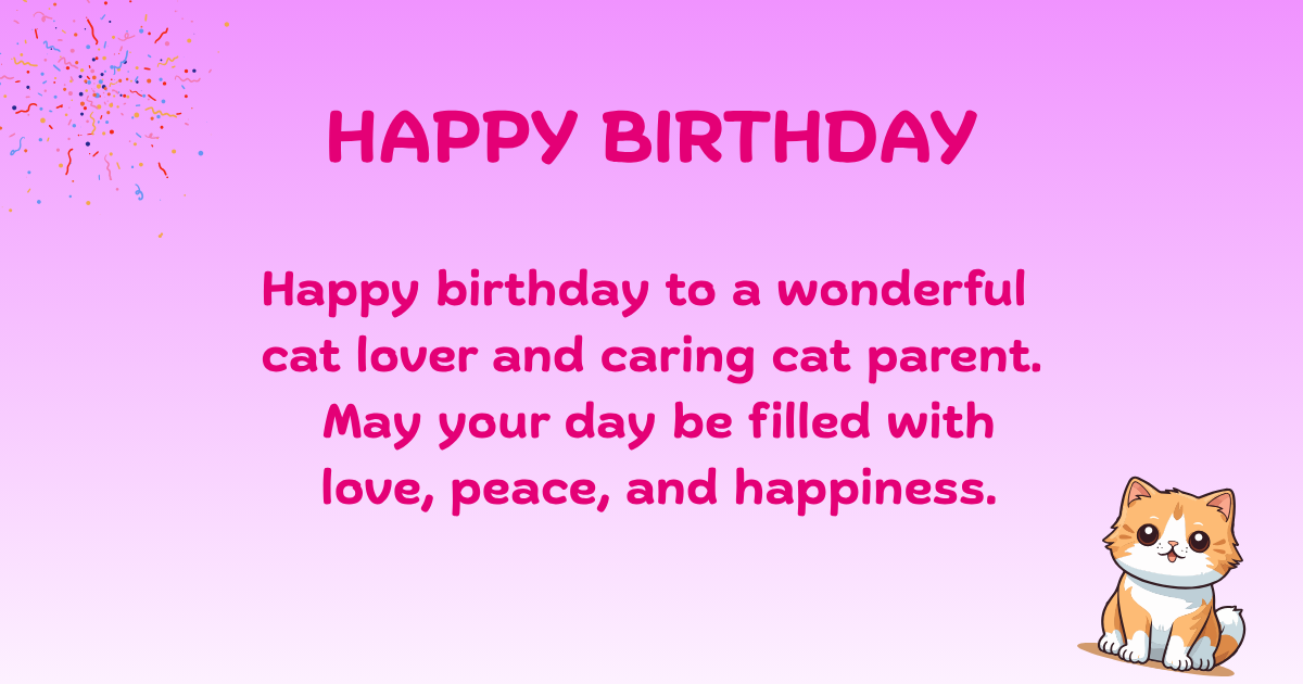 Birthday wishes for cat lovers