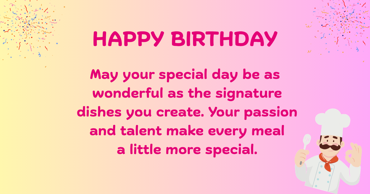 Birthday wishes for chefs