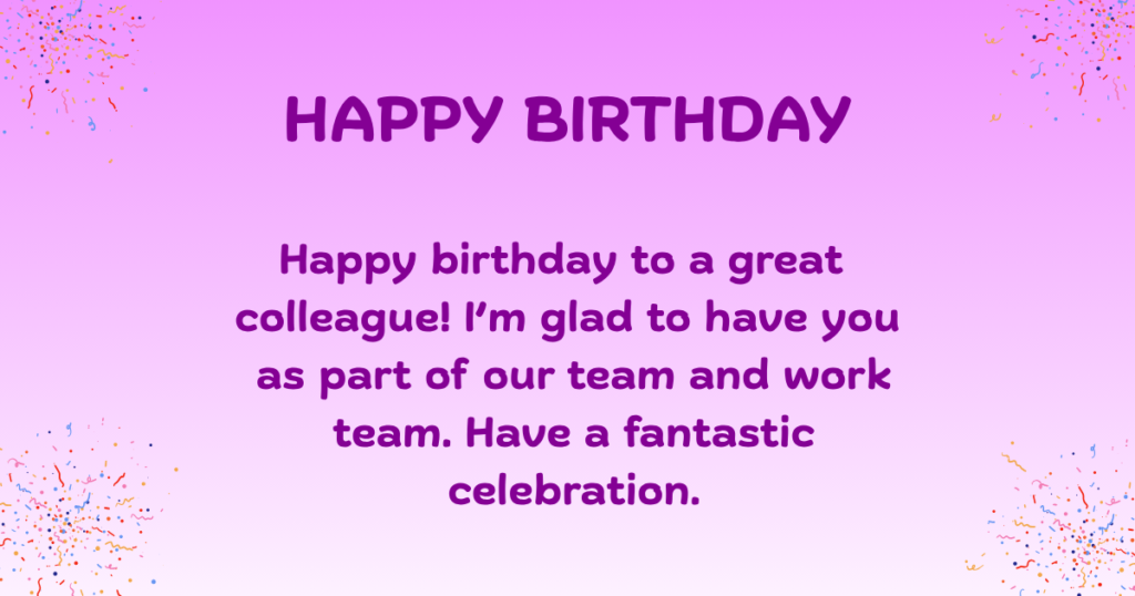 Birthday wishes for coworker