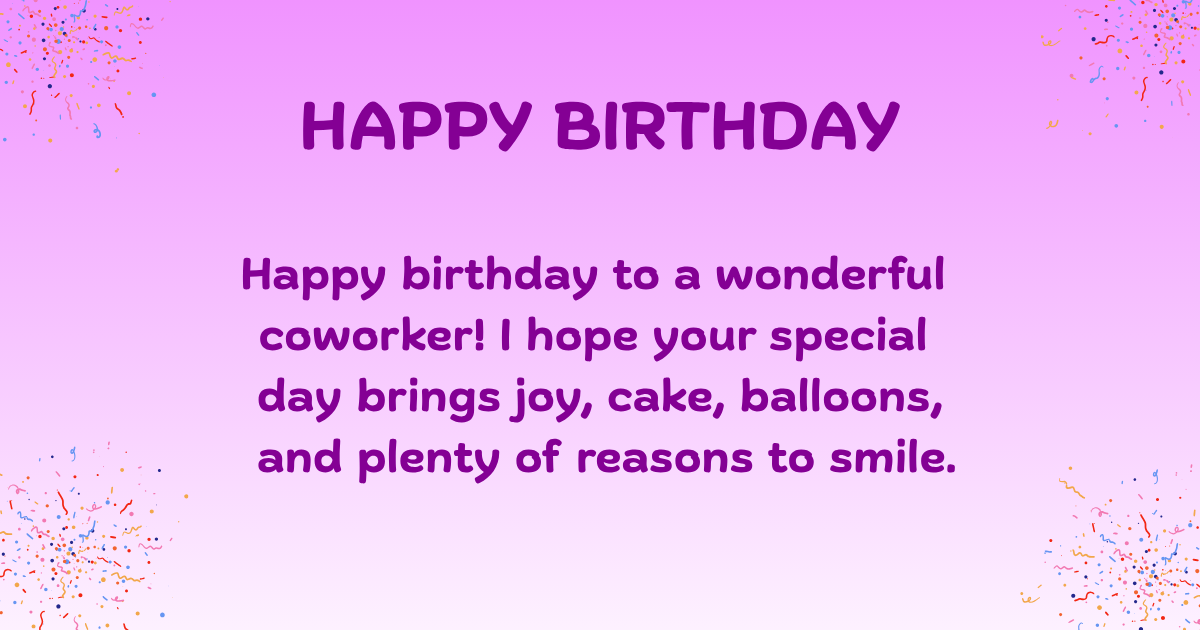 Birthday wishes for coworker