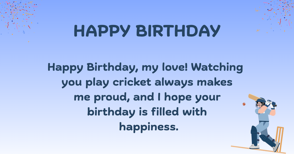 Birthday wishes for cricketer 