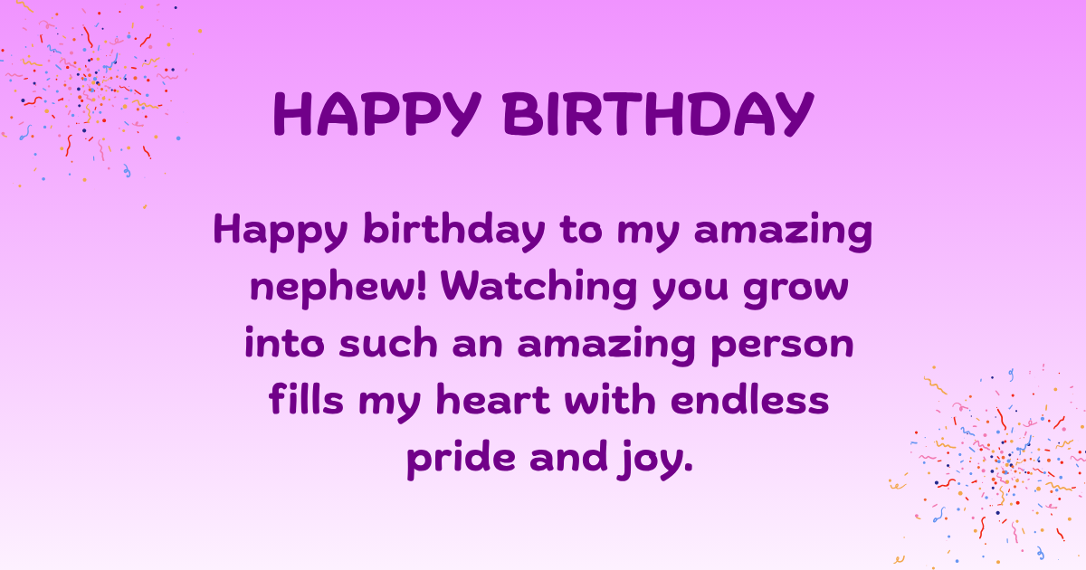 Birthday wishes for nephew 