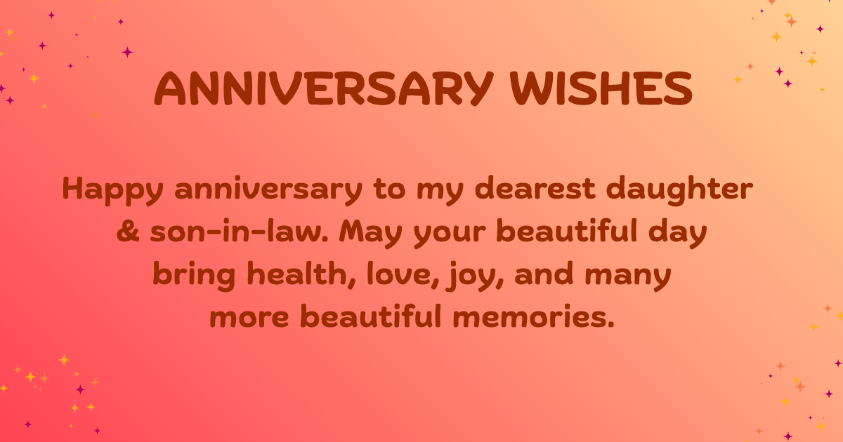 anniversary wishes for daughter & son-in-law 