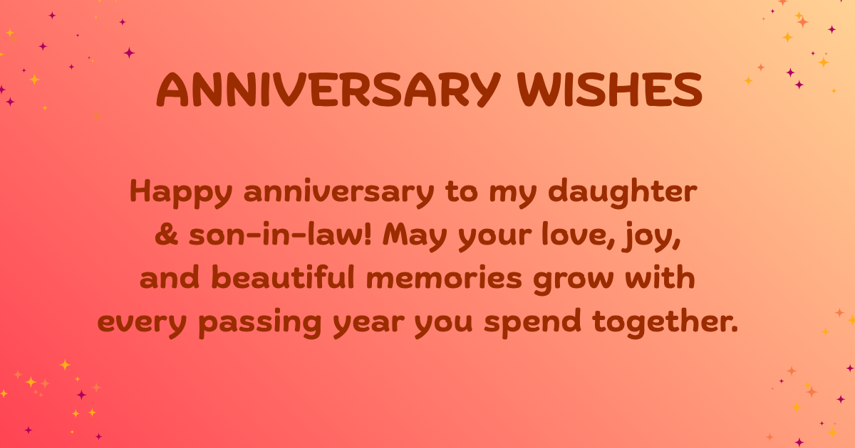 anniversary wishes for daughter & son-in-law 
