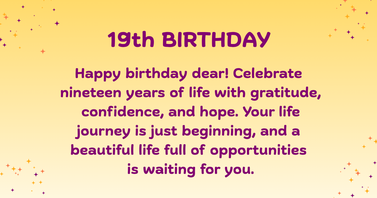 19th birthday wishes 