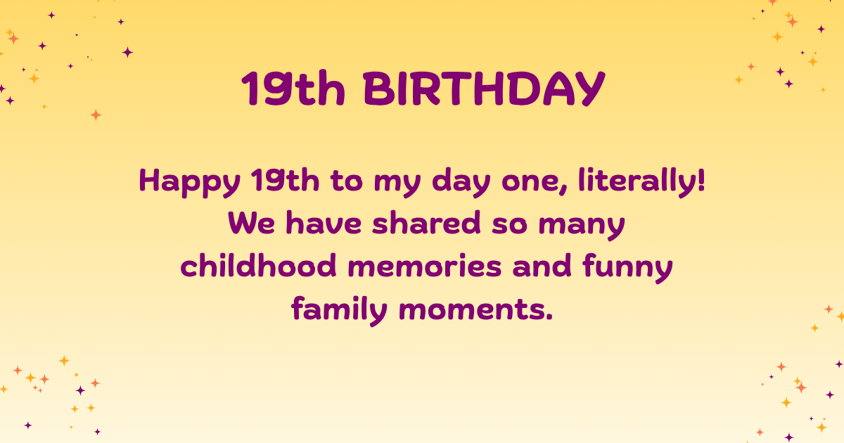 19th birthday wishes 