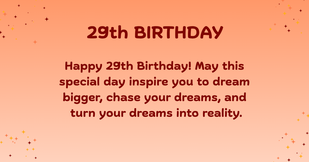 29th birthday wishes