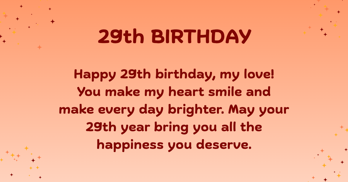 29th birthday wishes