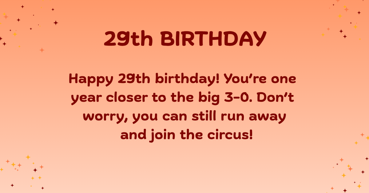 29th birthday wishes