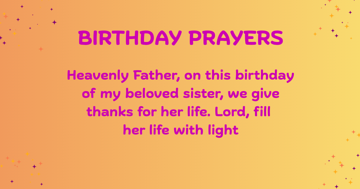 birthday prayers for sister