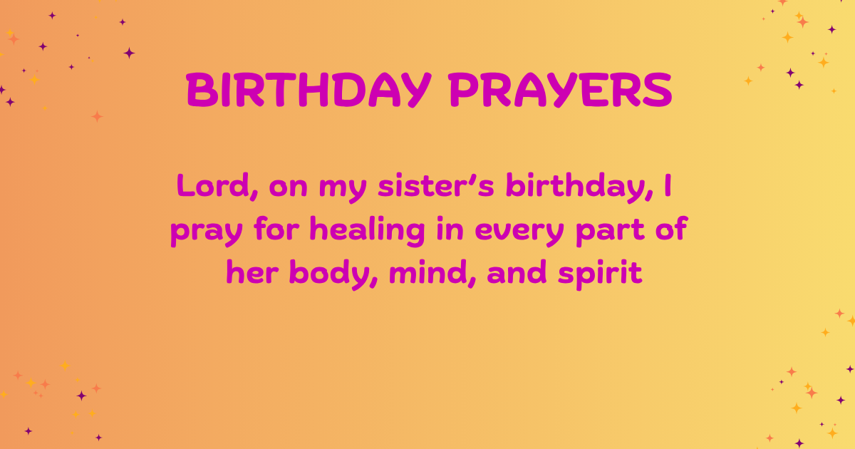 birthday prayers for sister