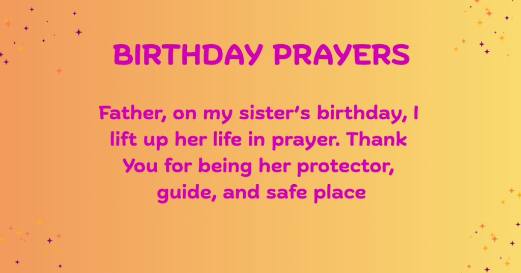 birthday prayers for sister