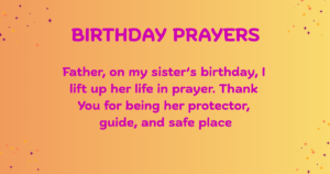 birthday prayers for sister
